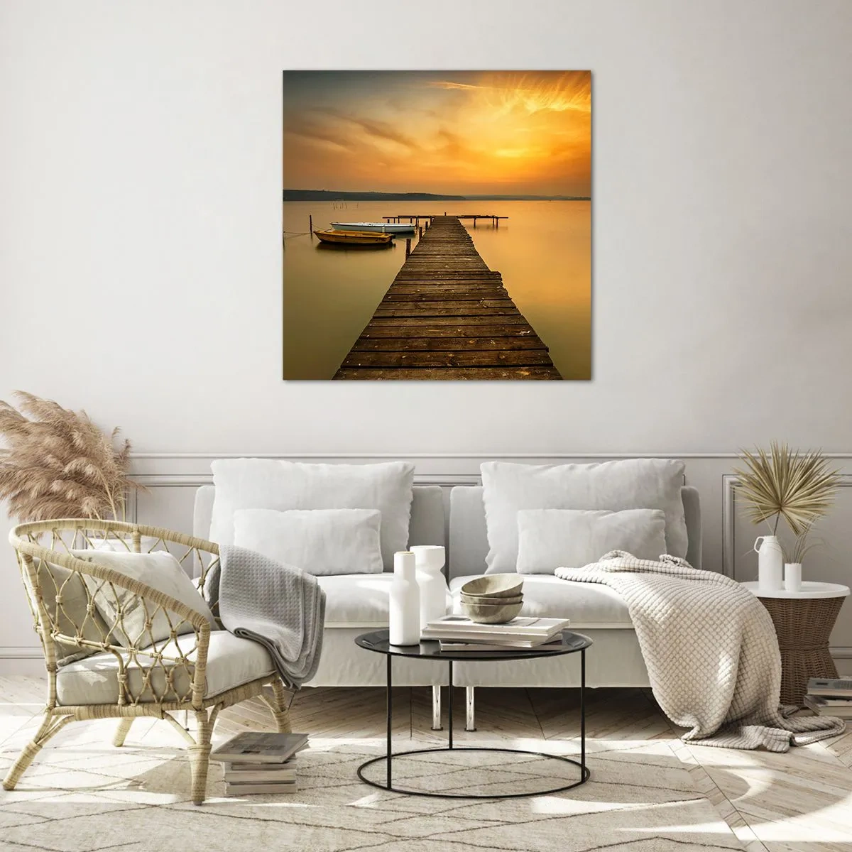 Quadro em vidro - Abrirei o céu dourado para vós - 40x40 cm