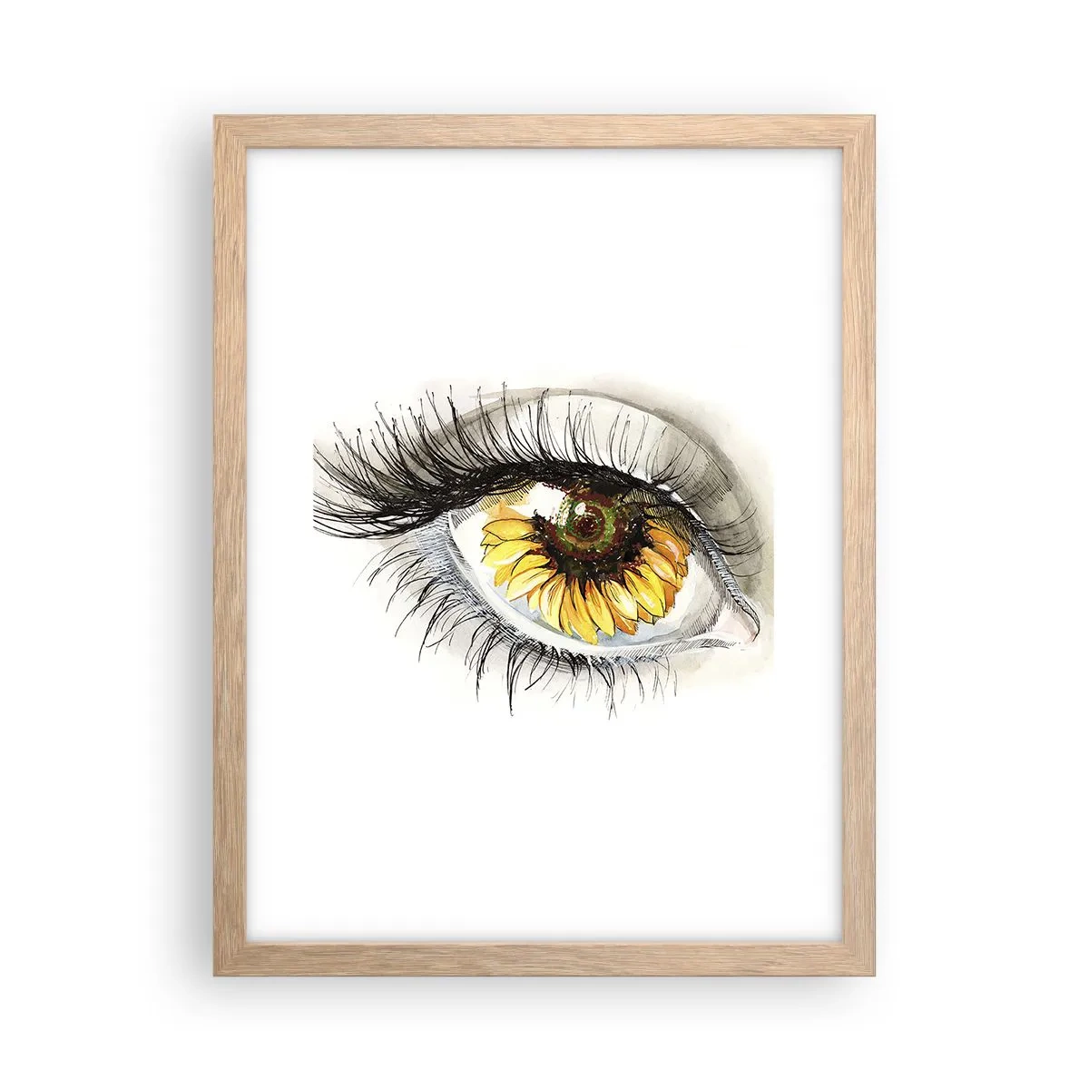 Pôster com moldura de carvalho claro - Um olhar tão quente como o verão - 30x40 cm
