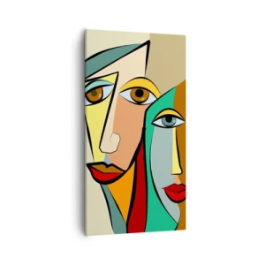 Quadro em tela - Casal cubista - 55x100 cm