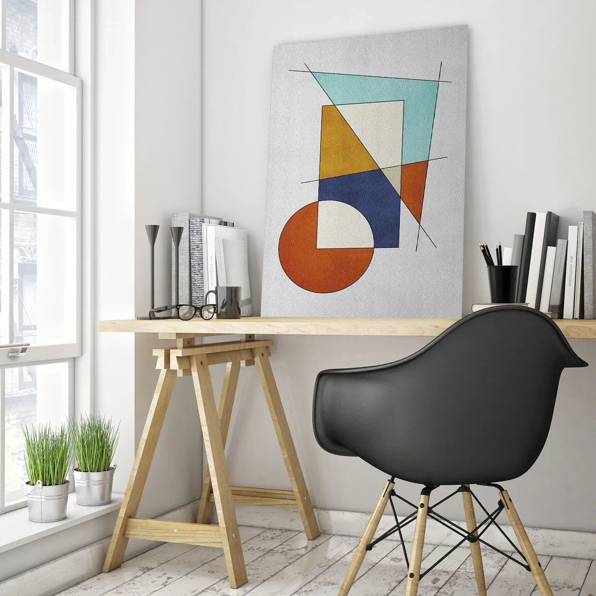 Quadro em vidro - Abstração: diversão modernista - 70x100 cm