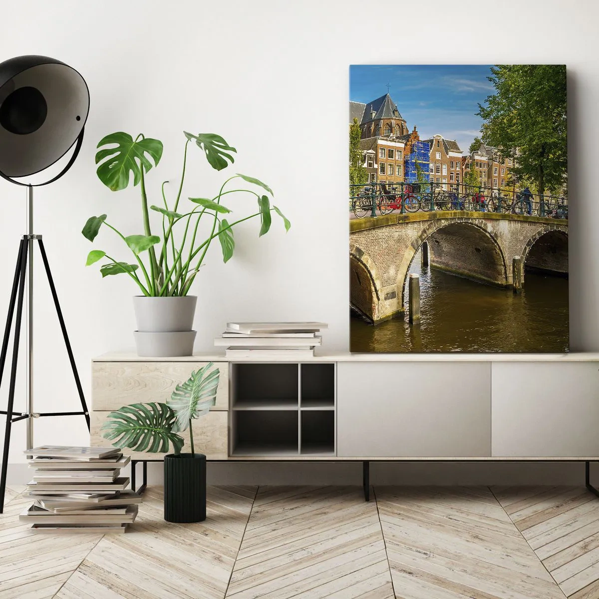 Quadro em tela - Primavera junto ao canal - 70x100 cm