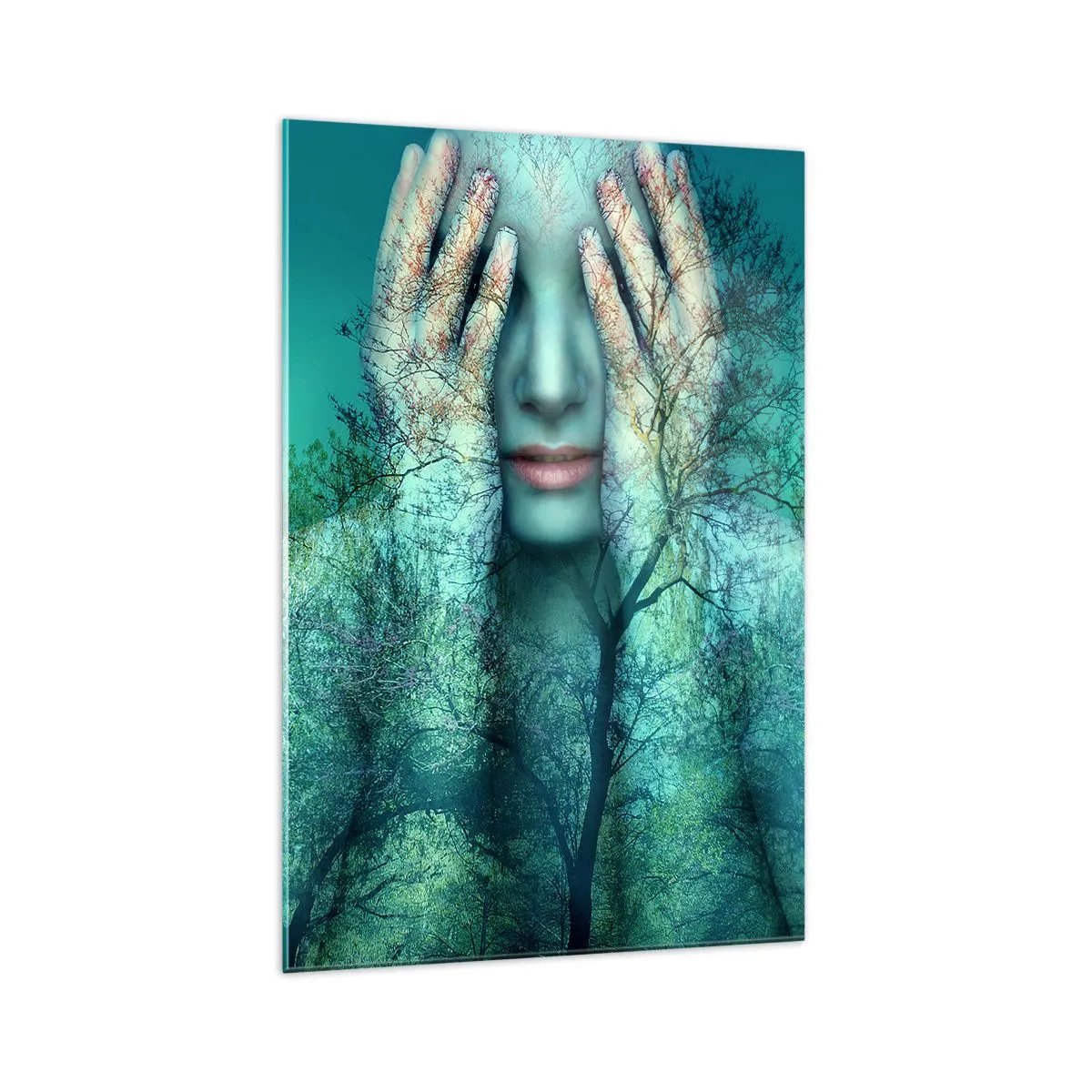 Quadro em vidro - Imersa em azul - 70x100 cm