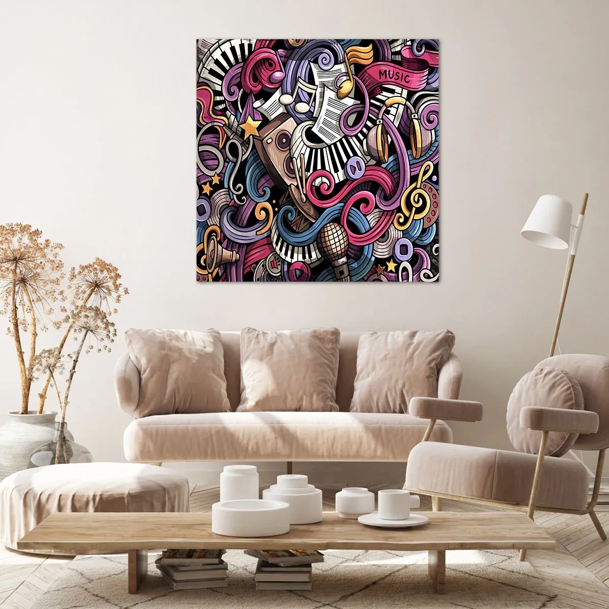 Quadro em tela - Melodia complicada - 30x30 cm