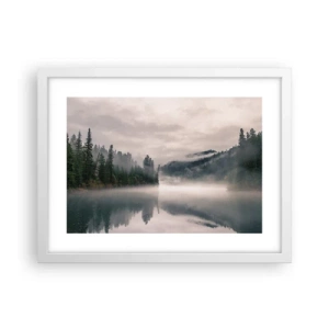 Pôster em moldura branca - Em devaneio, na névoa - 40x30 cm