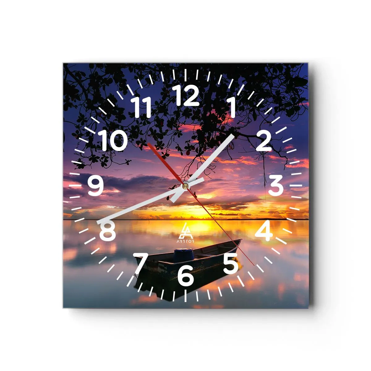 Relógio de parede - Relógio em vidro - Parece que estás pendurado no meio do céu… - 30x30 cm