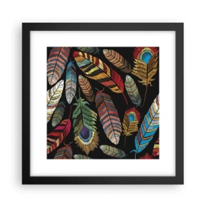 Pôster com moldura preta - O carnaval dos pássaros - 30x30 cm