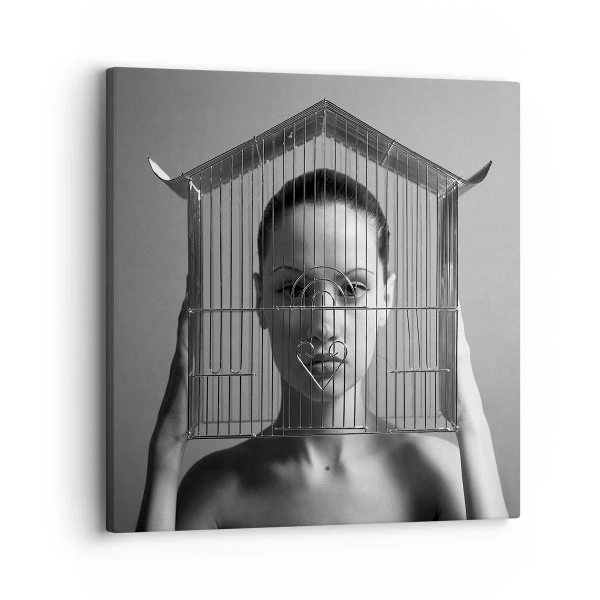 Quadro em tela - Retrato um pouco surreal - 30x30 cm