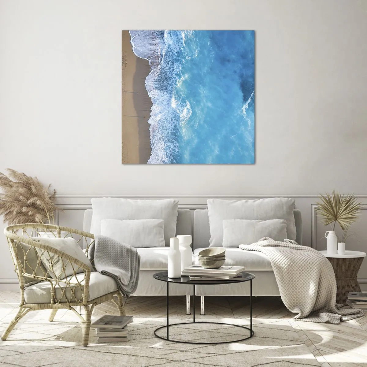 Quadro em vidro - O poder do azul - 30x30 cm