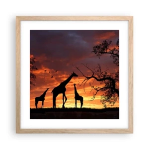 Pôster com moldura de carvalho claro - Um pequeno jantar com seus entes queridos - 40x40 cm