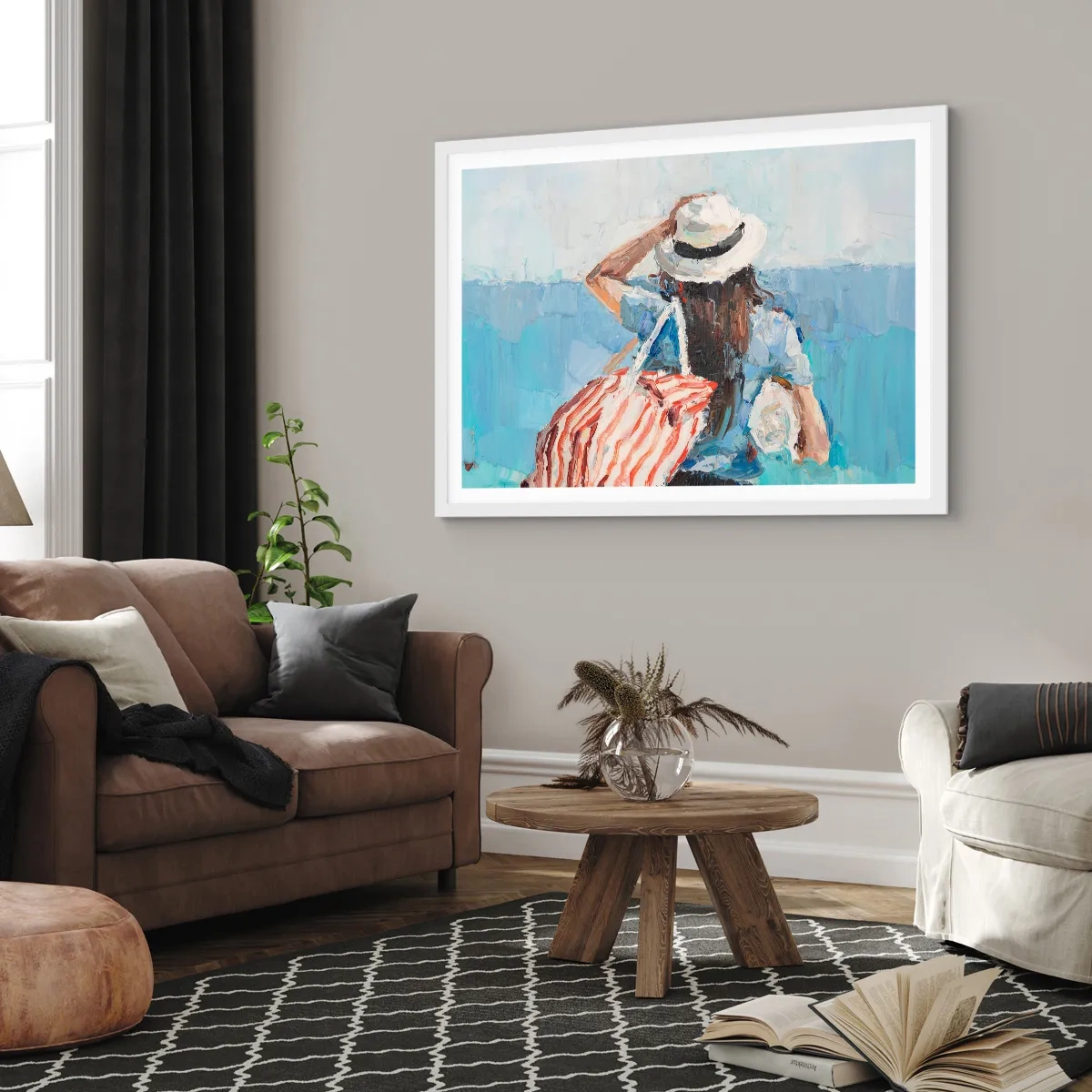 Pôster em moldura branca - Bem-vindo às suas férias - 91x61 cm