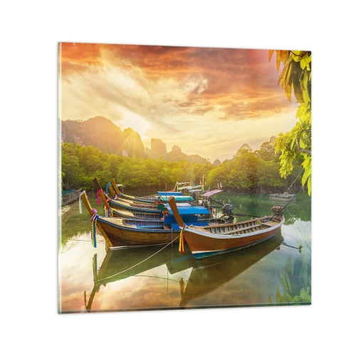 Quadro em vidro - Antes de um dia agitado - 70x70 cm