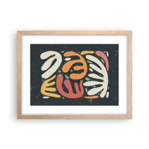 Pôster com moldura de carvalho claro - Composição – estou prestes a pegar-te - 40x30 cm