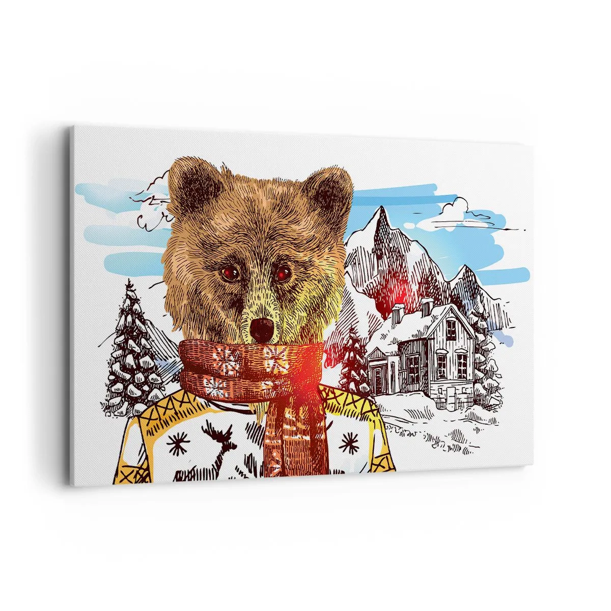 Quadro em tela - Cabana de urso - 120x80 cm