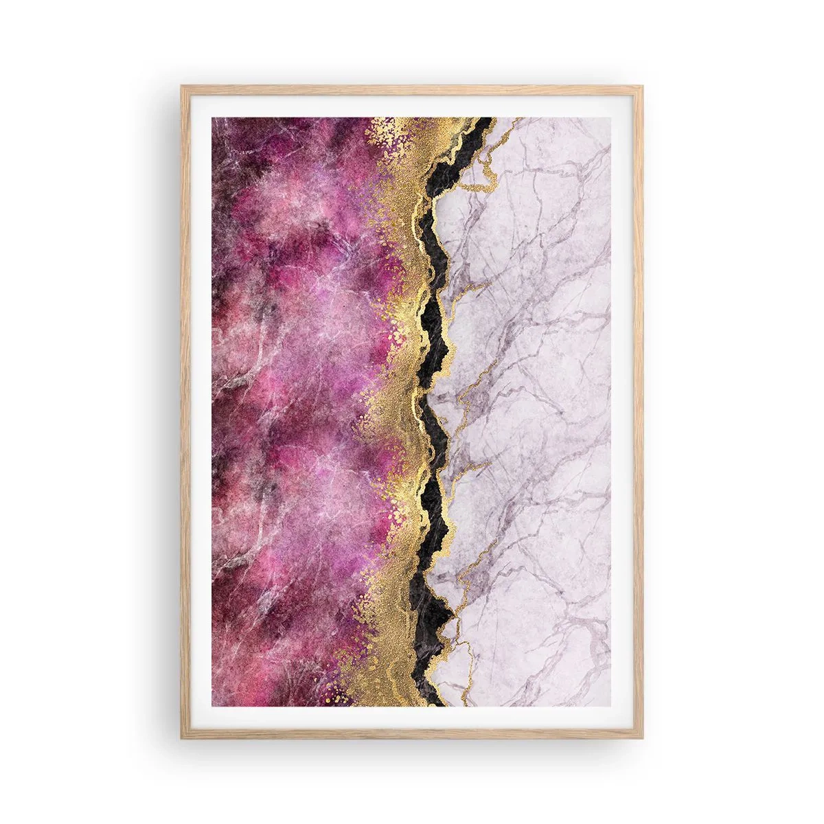 Pôster com moldura de carvalho claro - Na fronteira - 70x100 cm