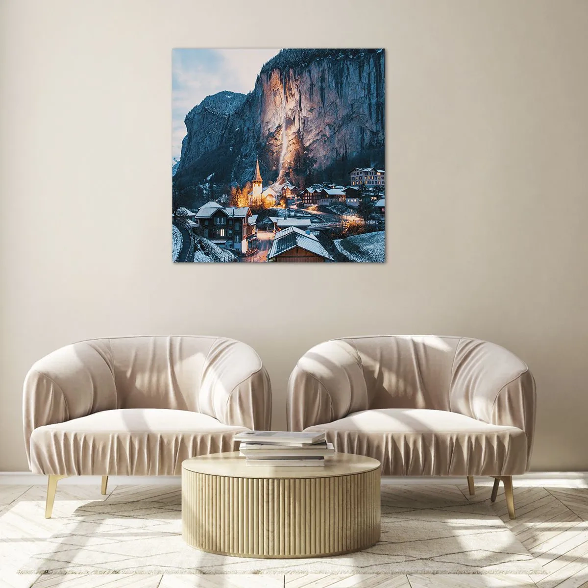 Quadro em vidro - O espírito luminoso do inverno - 50x50 cm