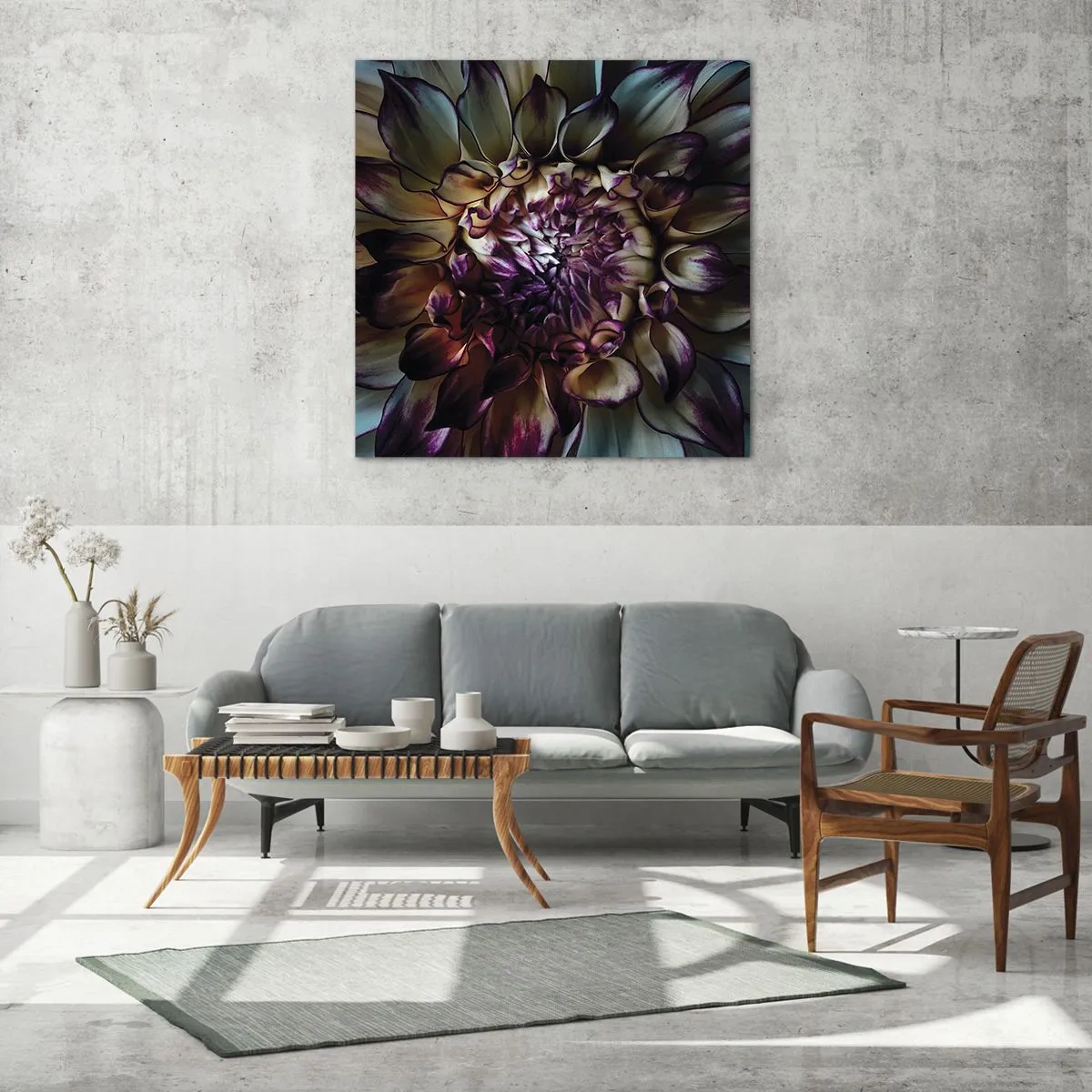 Quadro em vidro - O florescimento da juventude - 40x40 cm