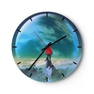 Relógio de parede - Relógio em vidro - Descobridor de uma nova terra - 40x40 cm