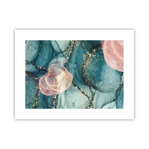 Pôster - Azul seda, rosa tule - 40x30 cm