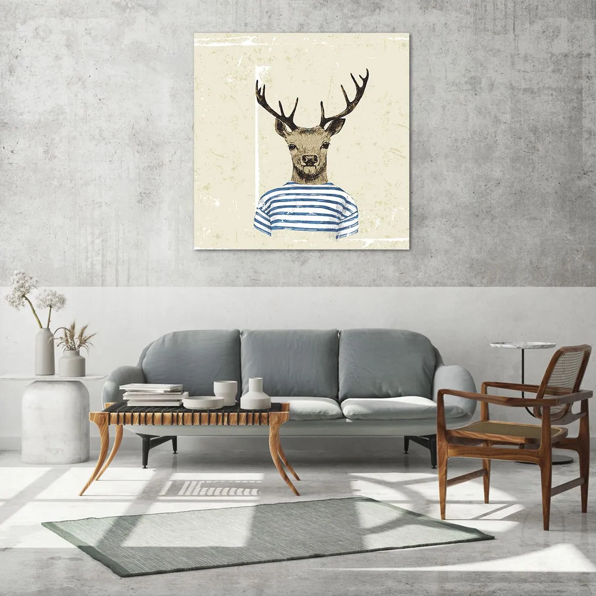 Quadro em vidro - Porque eu gosto de camisas listradas! - 70x70 cm