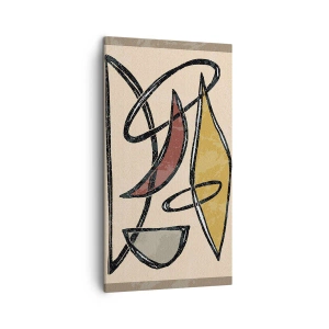 Quadro em tela - Composição – arcos e ovais - 45x80 cm