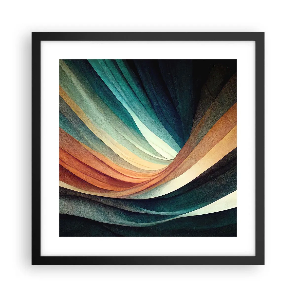 Pôster com moldura preta - Tecido de cores - 40x40 cm
