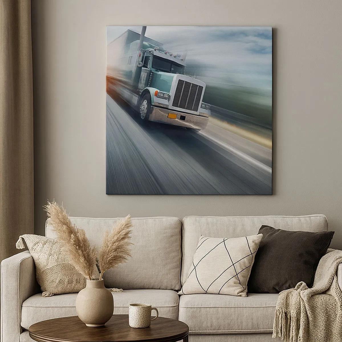 Quadro em tela - Gigante americano com pressa - 30x30 cm