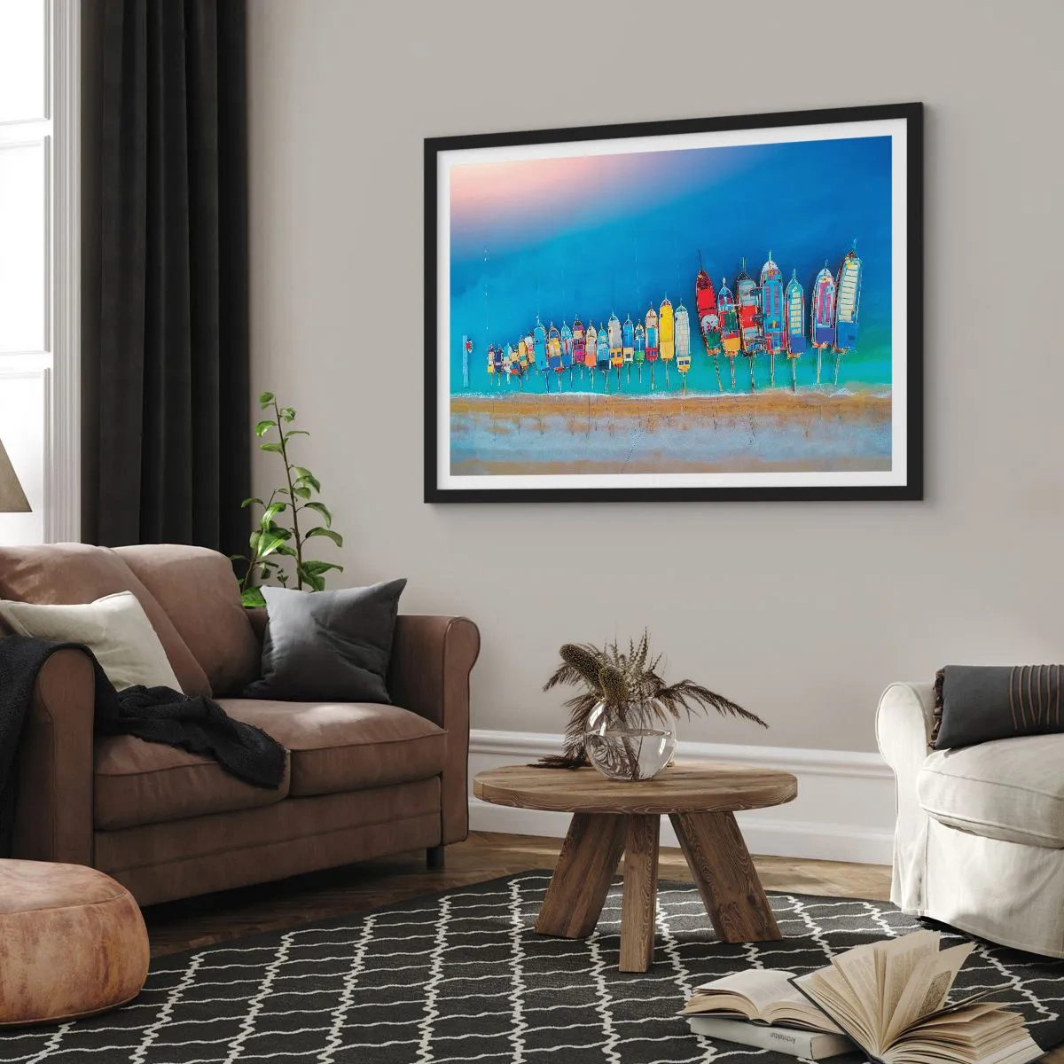 Pôster com moldura preta - Vista panorâmica - 50x40 cm