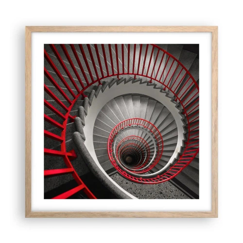 Pôster com moldura de carvalho claro - Diversão de arquitetura - 50x50 cm