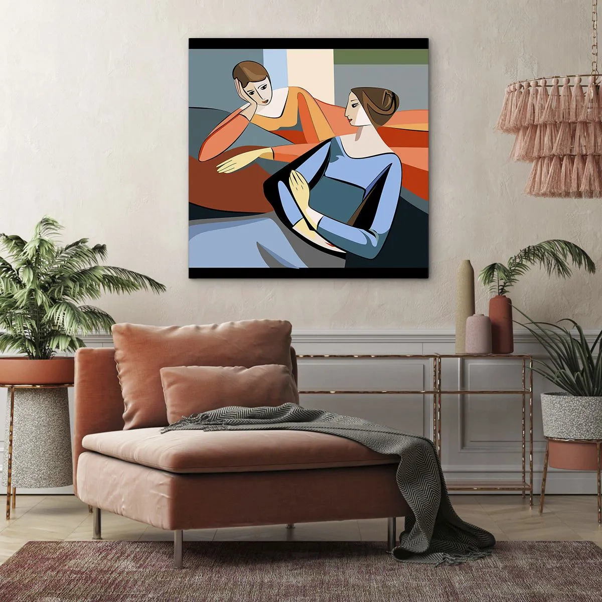 Quadro em tela - Um momento de confiança - 50x50 cm
