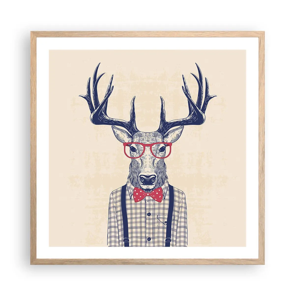 Pôster com moldura de carvalho claro - Extravagância engraçada - 60x60 cm