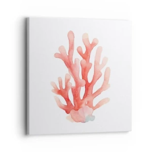 Quadro em tela - Coral de cor coral - 30x30 cm