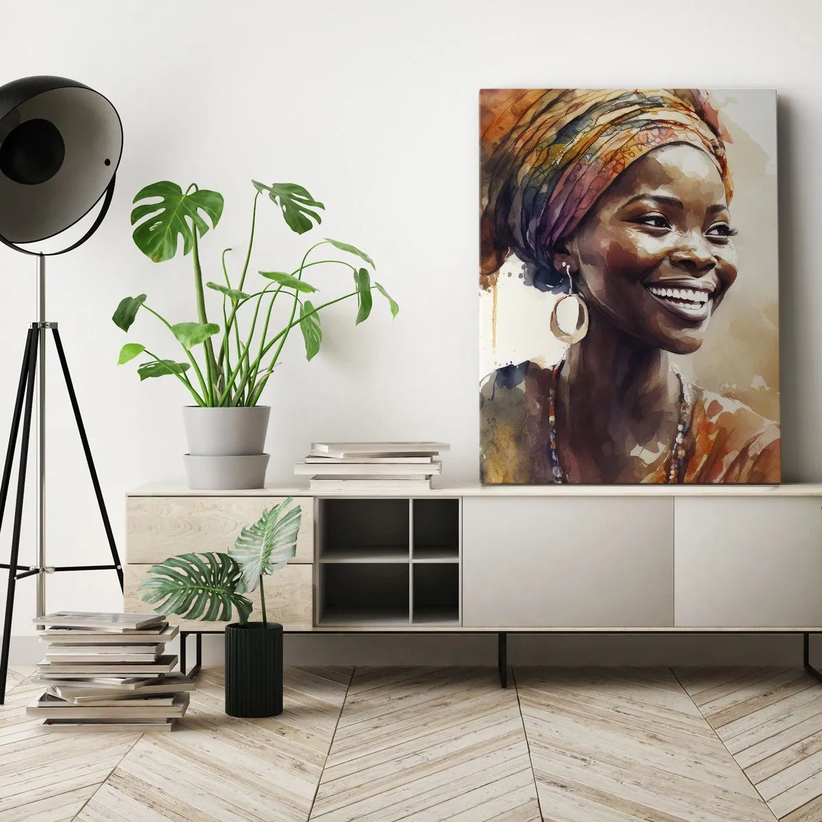 Quadro em tela - Rainha africana - 80x120 cm