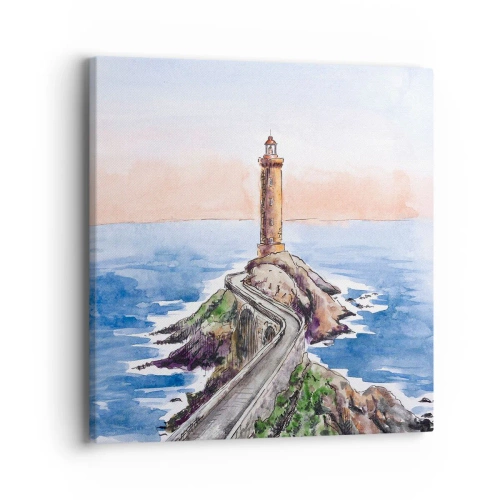 Quadro em tela - De frente para o mar - 40x40 cm