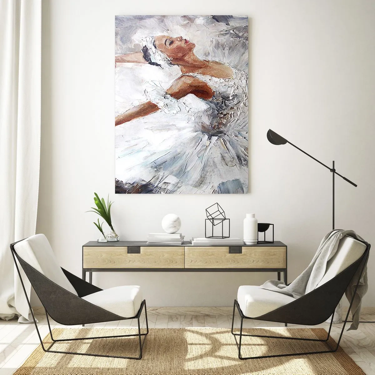 Quadro em vidro - Delicado e leve como tule - 80x120 cm