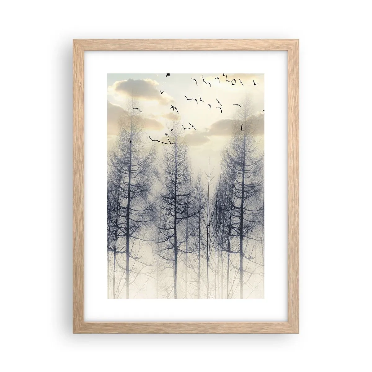 Pôster com moldura de carvalho claro - Espíritos florestais - 30x40 cm