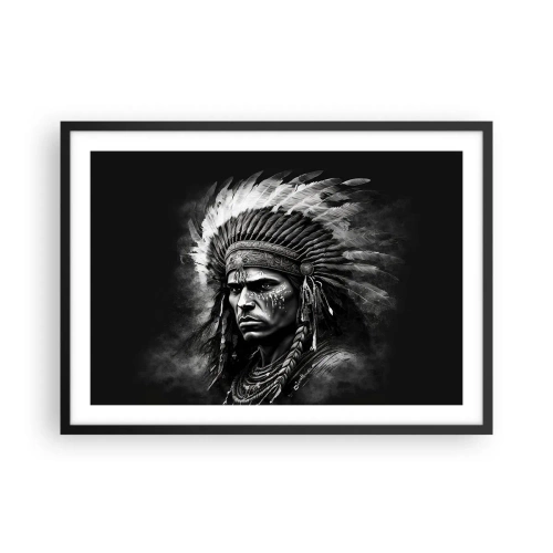 Pôster com moldura preta - Um líder e um guerreiro - 70x50 cm