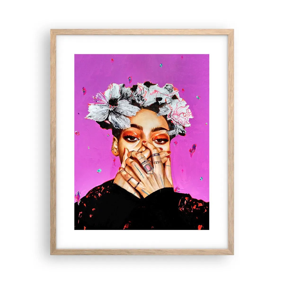 Pôster com moldura de carvalho claro - Um pouco louco - 40x50 cm
