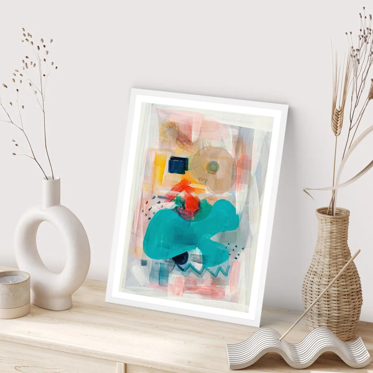 Pôster em moldura branca - Jogo colorido - 70x100 cm