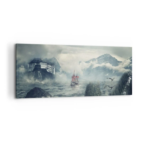Quadro em tela - Nas águas mágicas - 120x50 cm