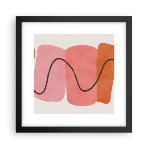 Pôster com moldura preta - Movimento suave de formas - 30x30 cm