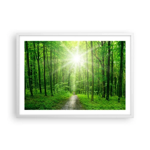 Pôster em moldura branca - Catedral Verde - 70x50 cm