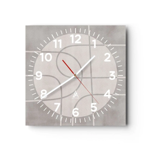 Relógio de parede - Relógio em vidro - Circular e direto - 40x40 cm
