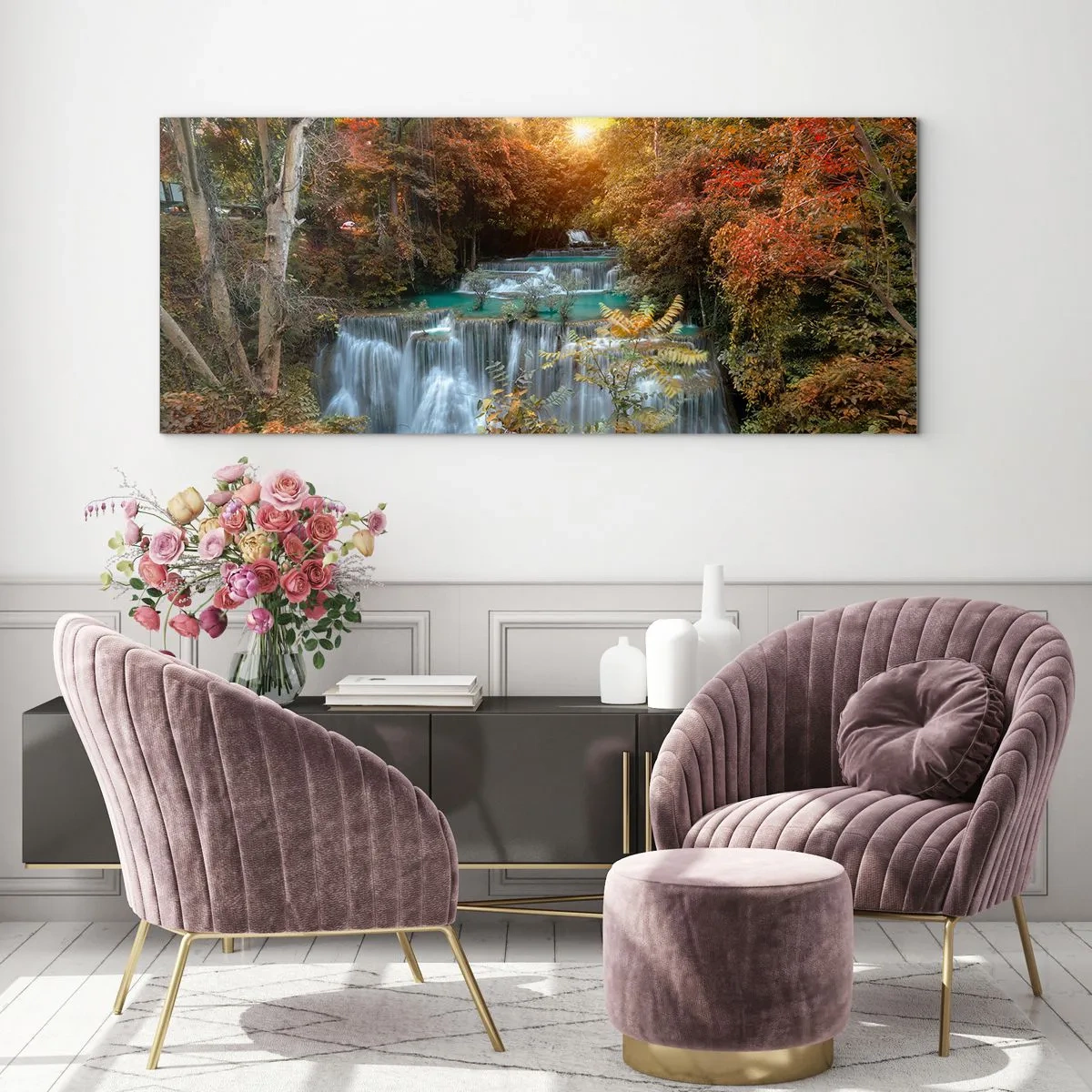 Quadro em vidro - O tesouro escondido da floresta - 140x50 cm