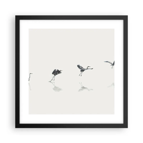 Pôster com moldura preta - Quatro passos simples - 40x40 cm