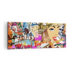 Quadro em tela - Flashbacks das férias - 100x40 cm