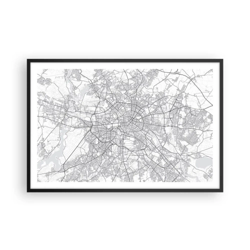 Pôster com moldura preta - Flor de Berlim - 91x61 cm