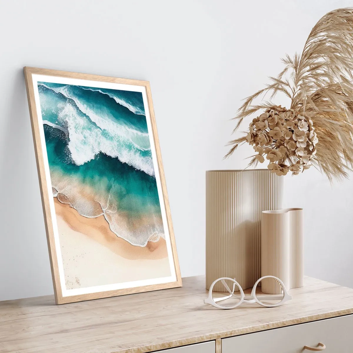 Pôster com moldura de carvalho claro - O eterno encontro - 40x50 cm