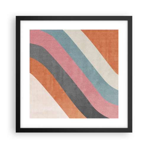 Pôster com moldura preta - Composição diagonal – movimento - 40x40 cm