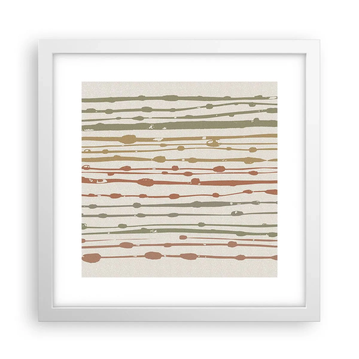 Pôster em moldura branca - Notação musical de cores - 30x30 cm