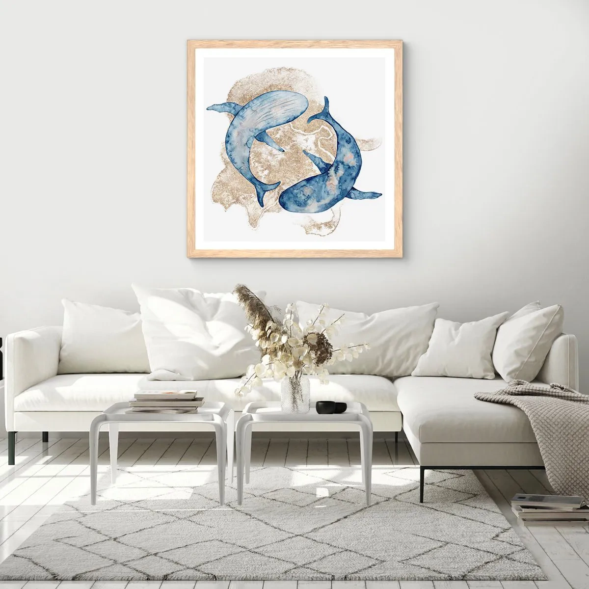 Pôster com moldura de carvalho claro - Amizade ou amor? - 60x60 cm